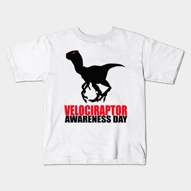 Velociraptor awareness day Kids T-Shirt by bubbsnugg